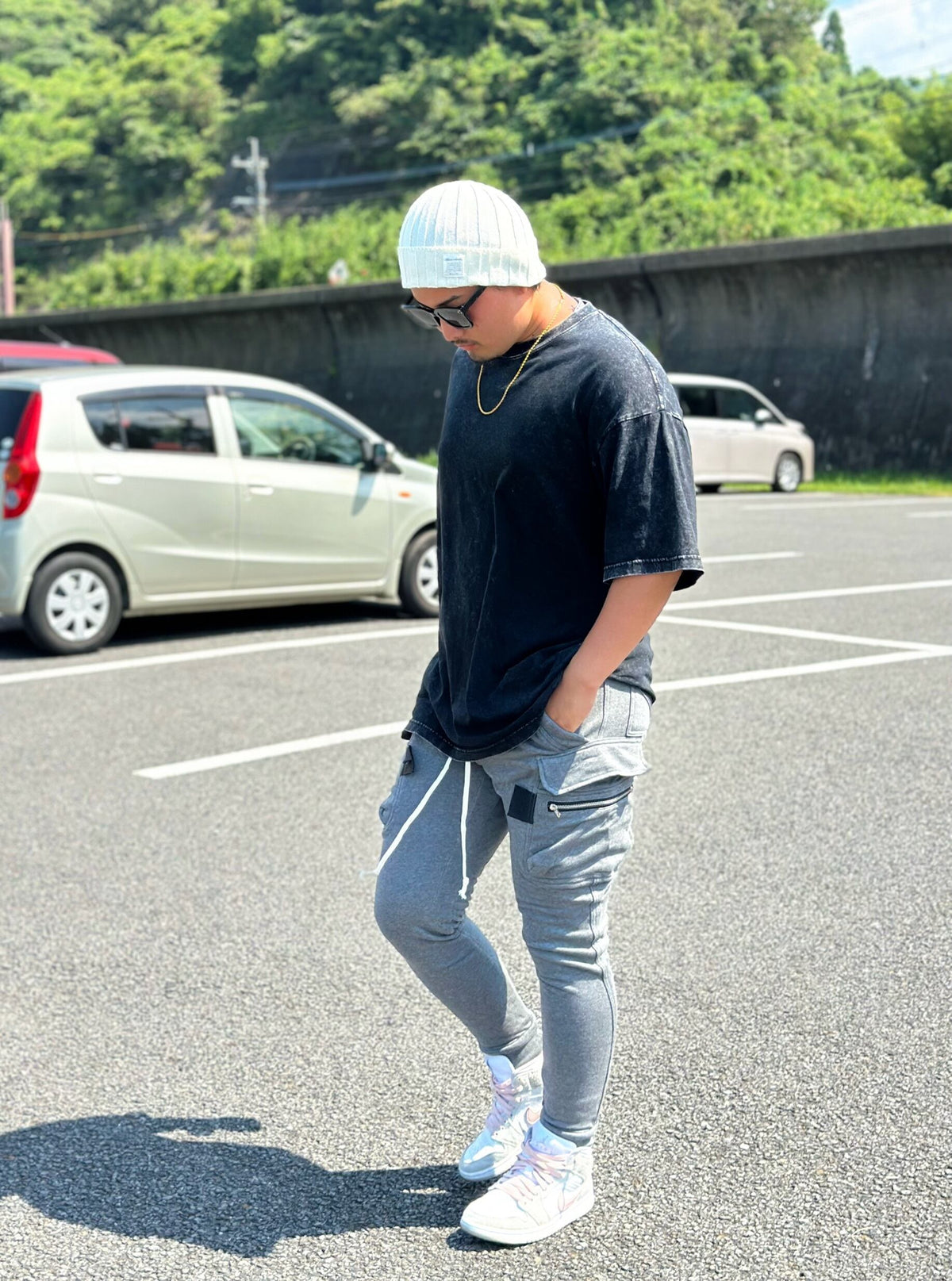 Slim fit Cargo pants(grey)