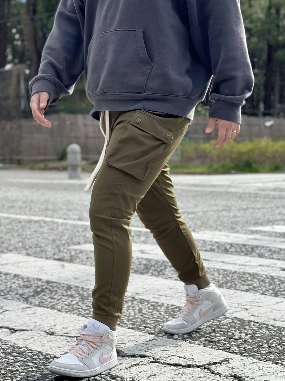 [即日発送]Jogger cargo pants(khaki)