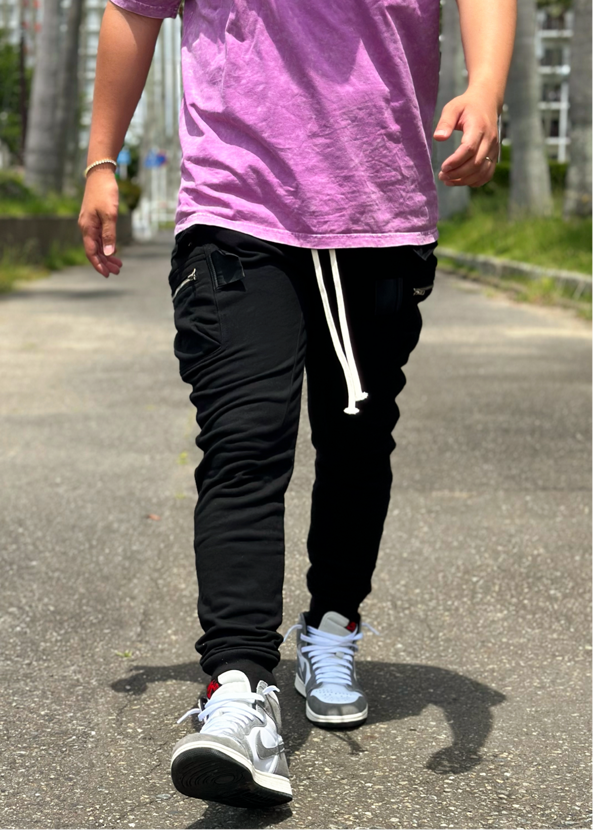 Slim fit Cargo pants(Black)