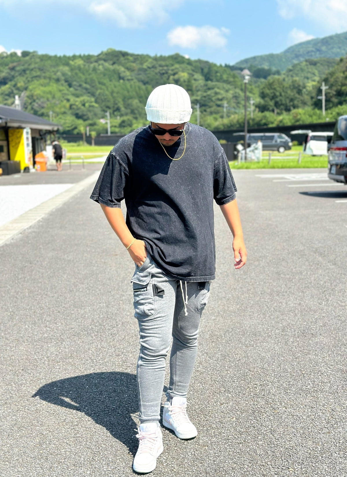 Slim fit Cargo pants(grey)