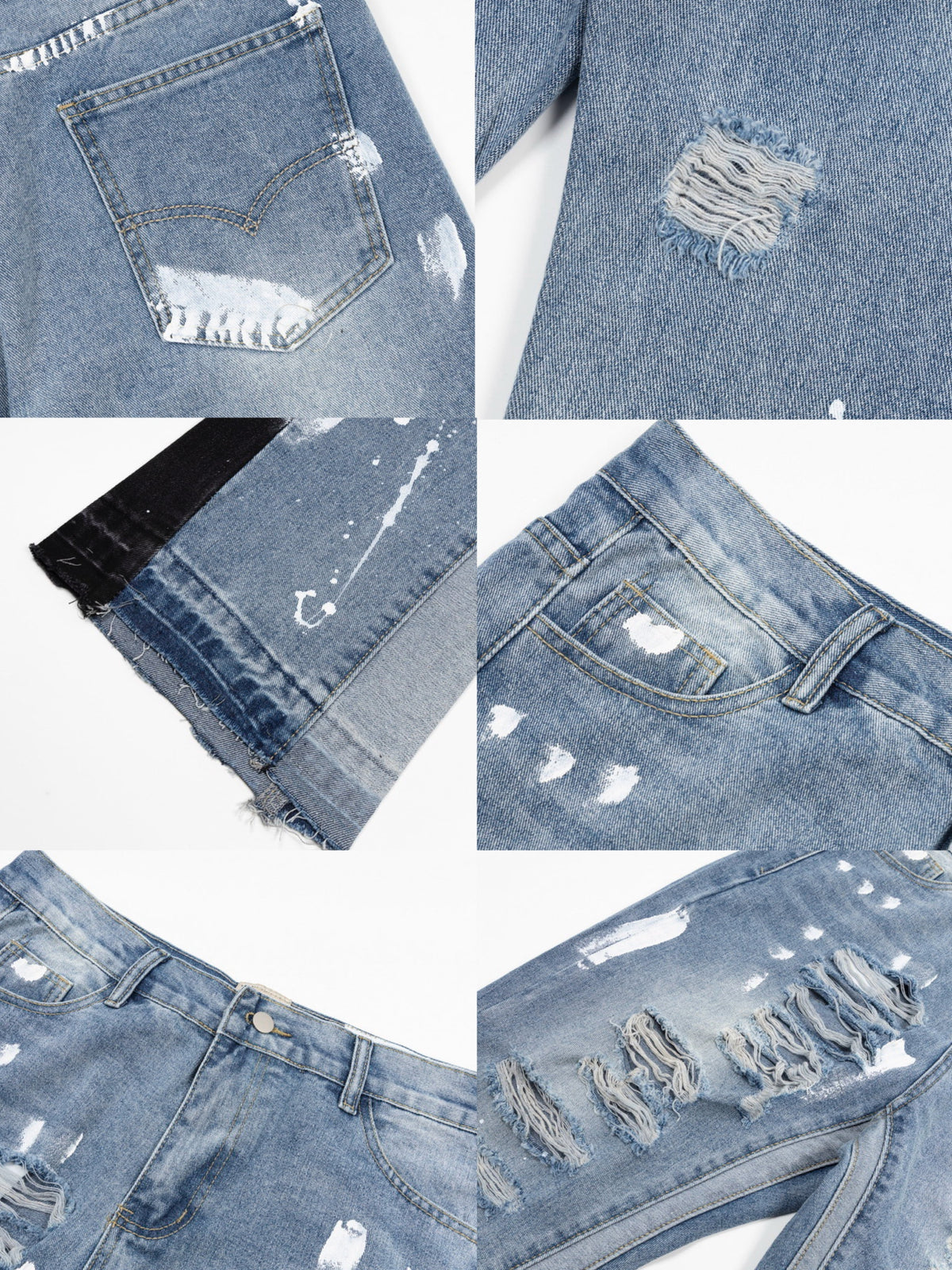 Paint Damage Flare Denim Pants