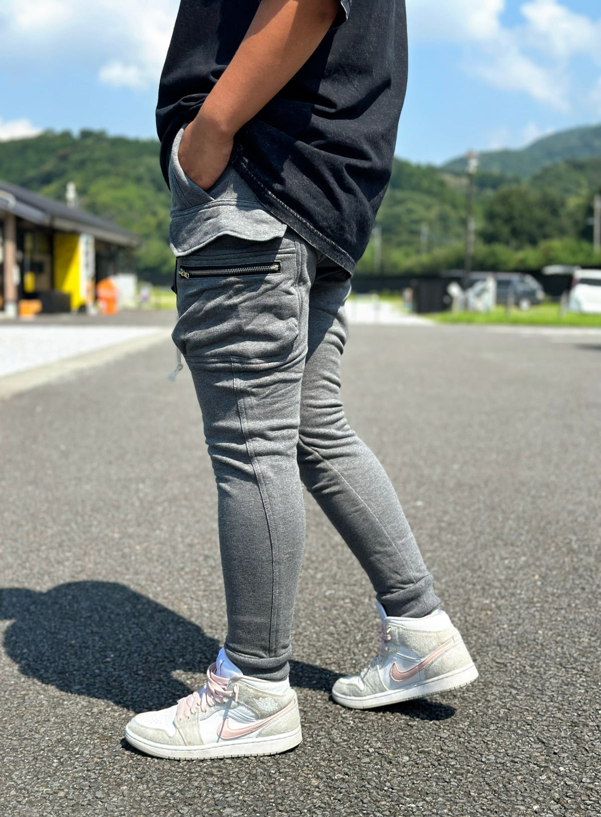 Slim fit Cargo pants(grey)