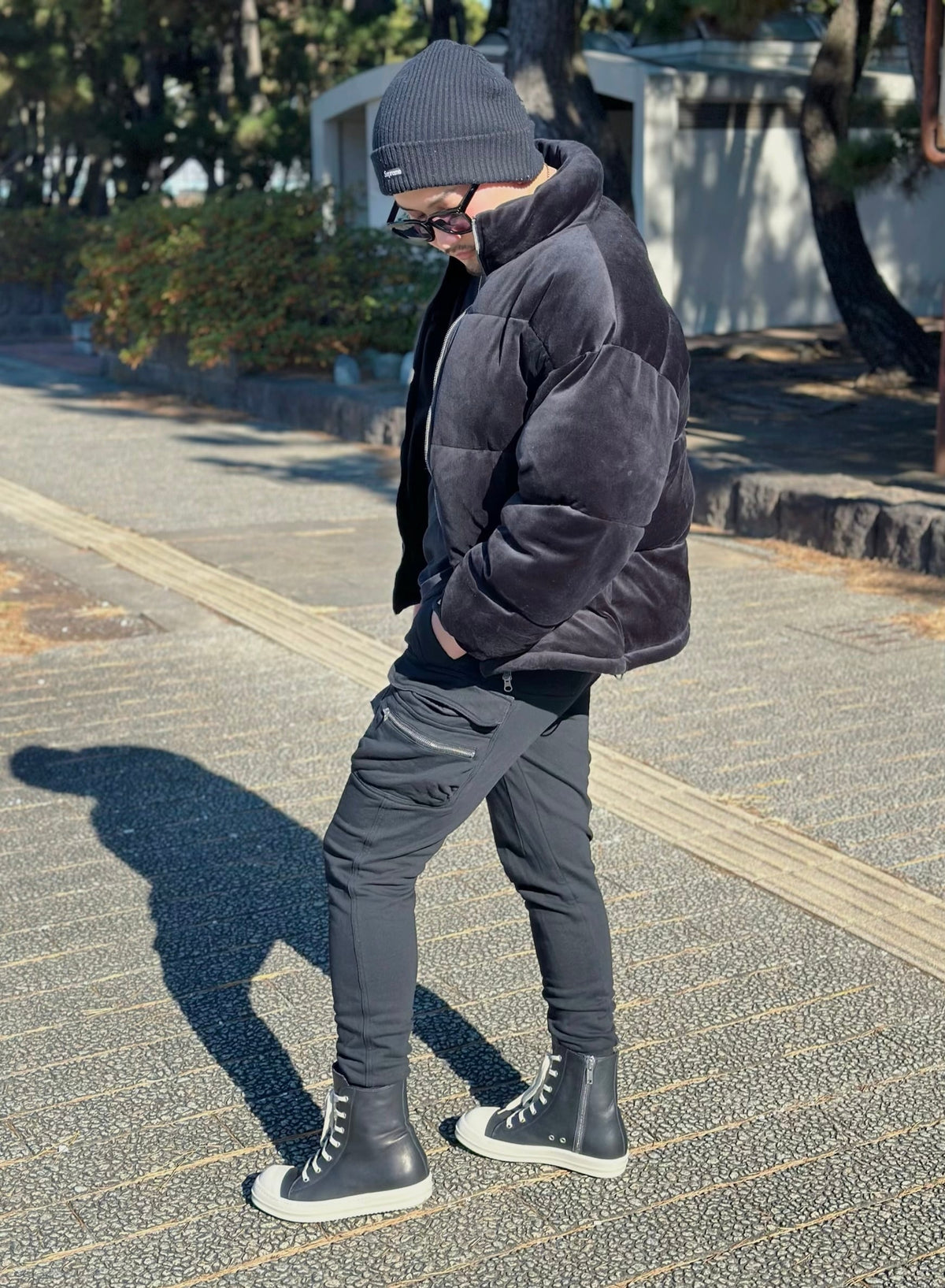 Slim fit Cargo pants(Black)