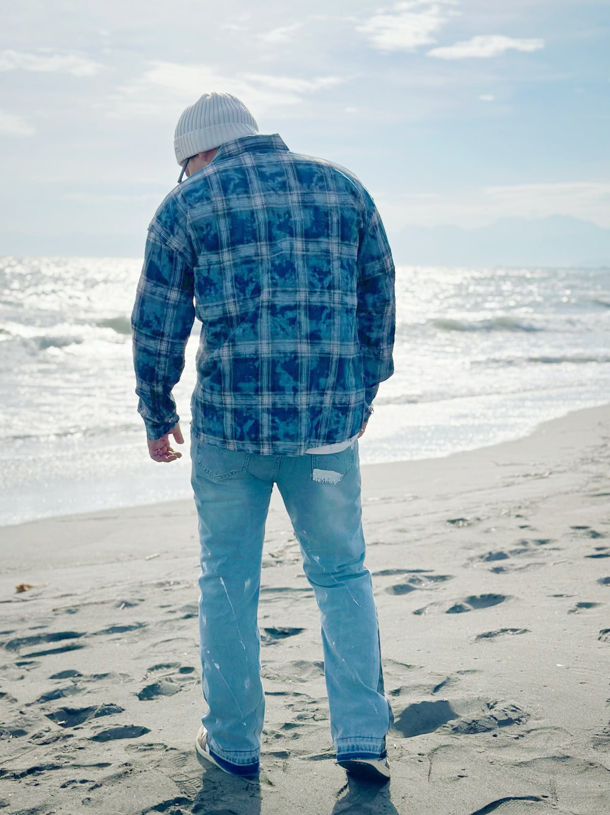 Paint Damage Flare Denim Pants