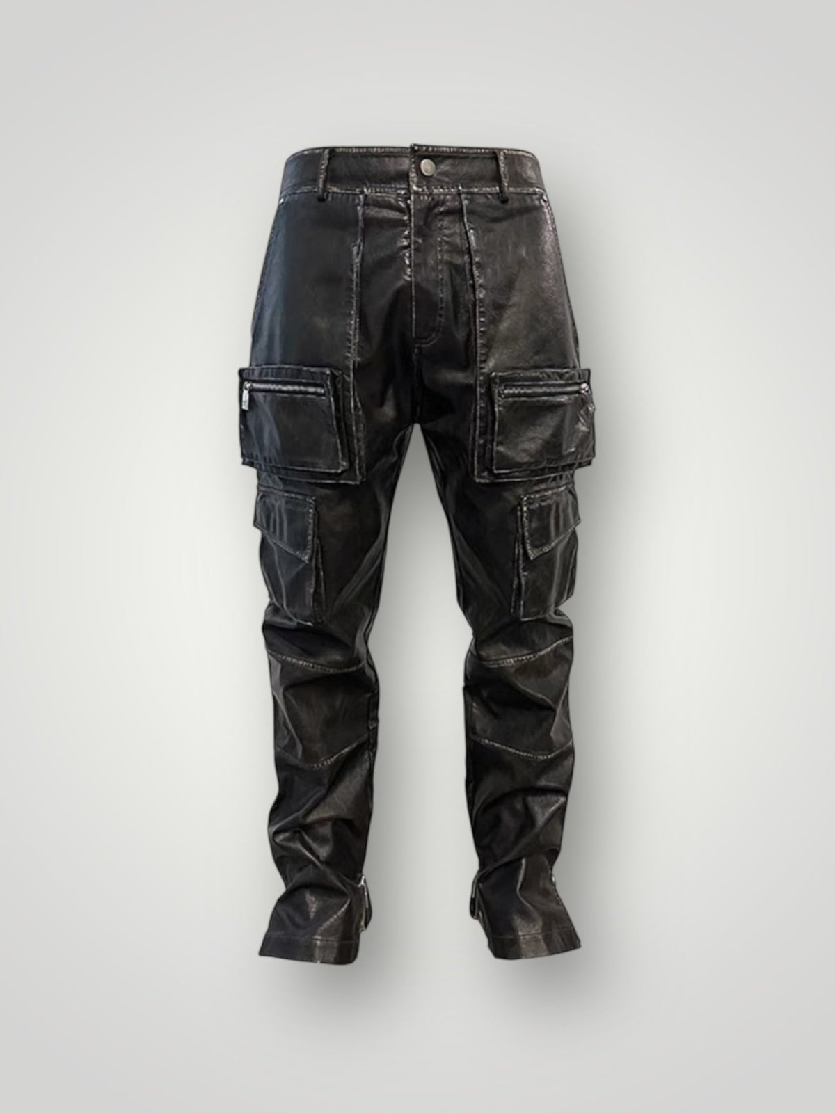 PU leather Flare Cargo pants