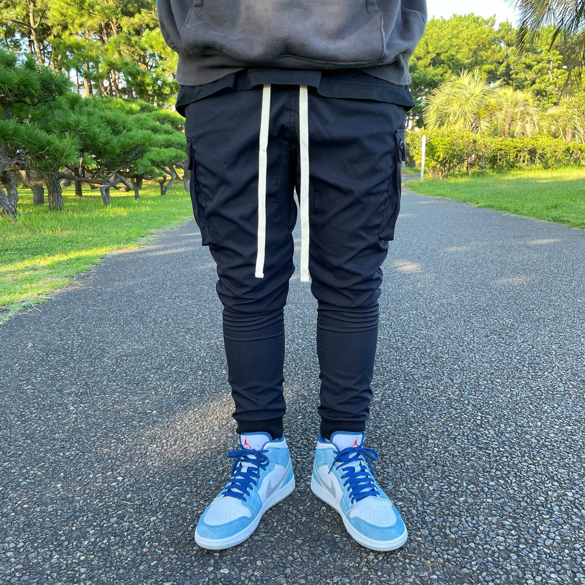 [即日発送]Jogger cargo pants(Black)