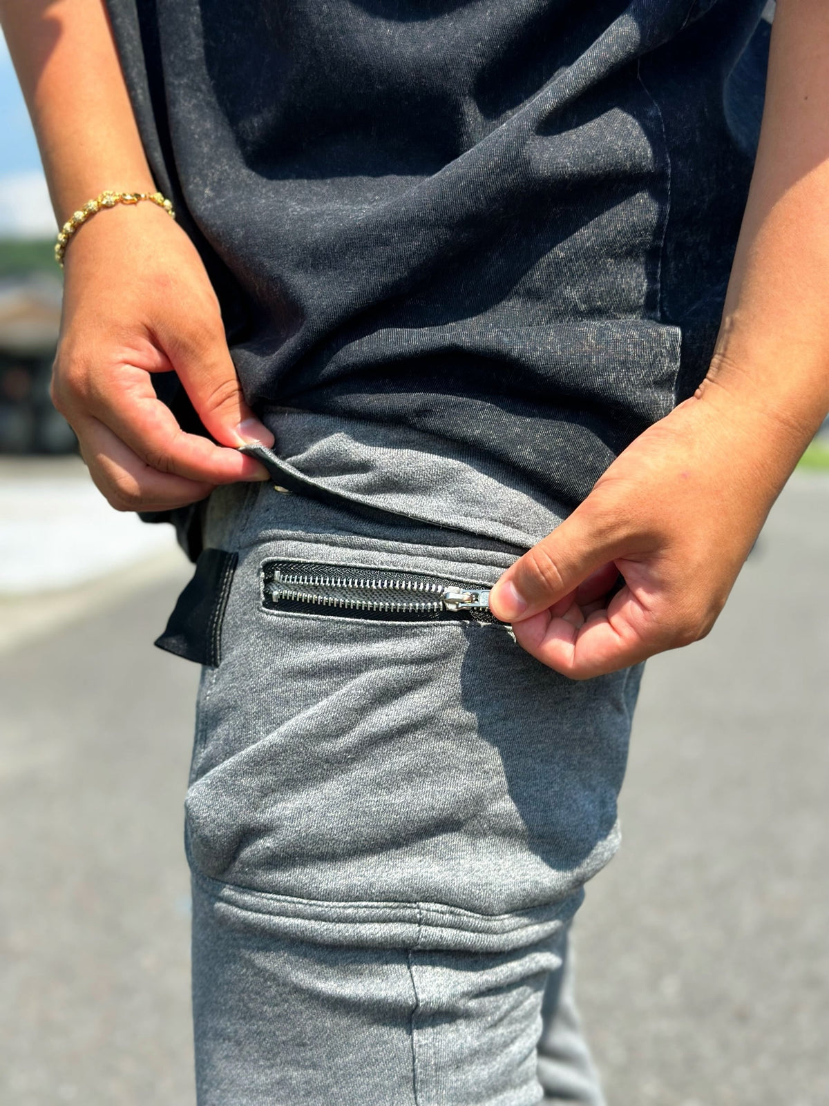 Slim fit Cargo pants(grey)