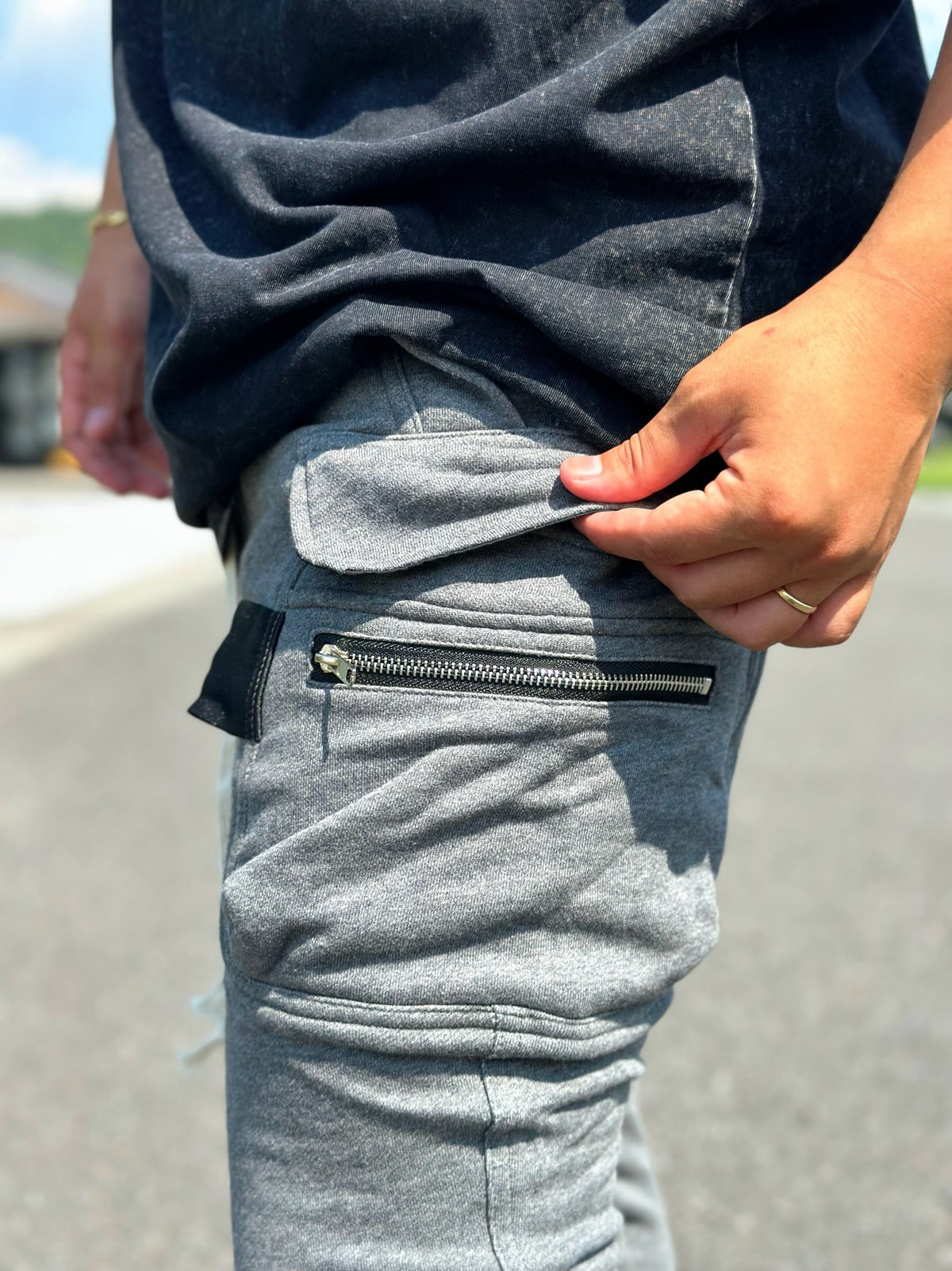 Slim fit Cargo pants(grey)