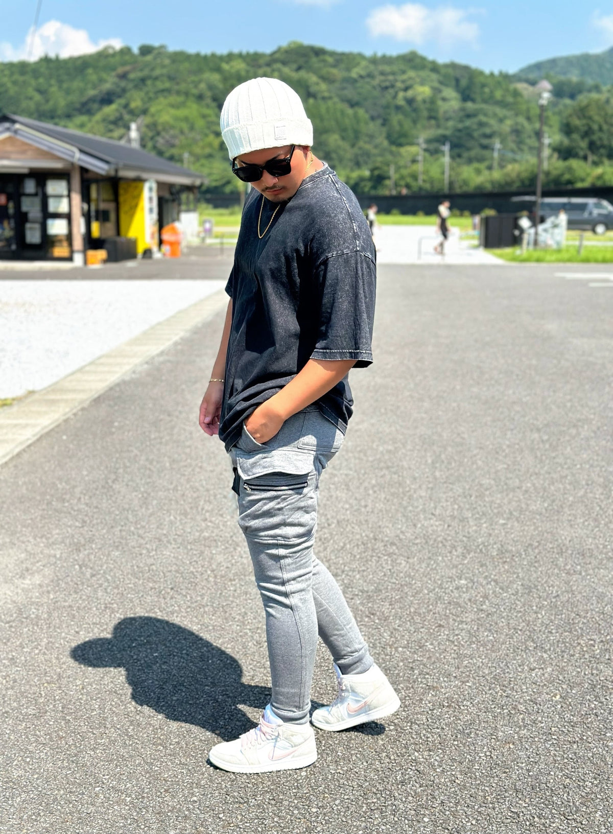Slim fit Cargo pants(grey)