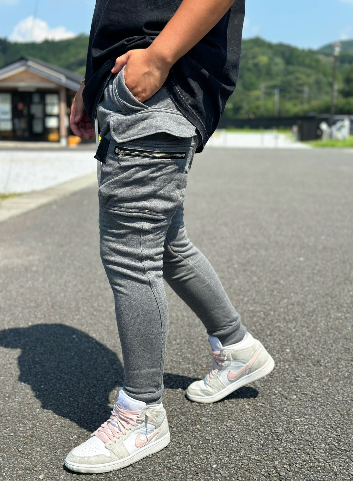 Slim fit Cargo pants(grey)