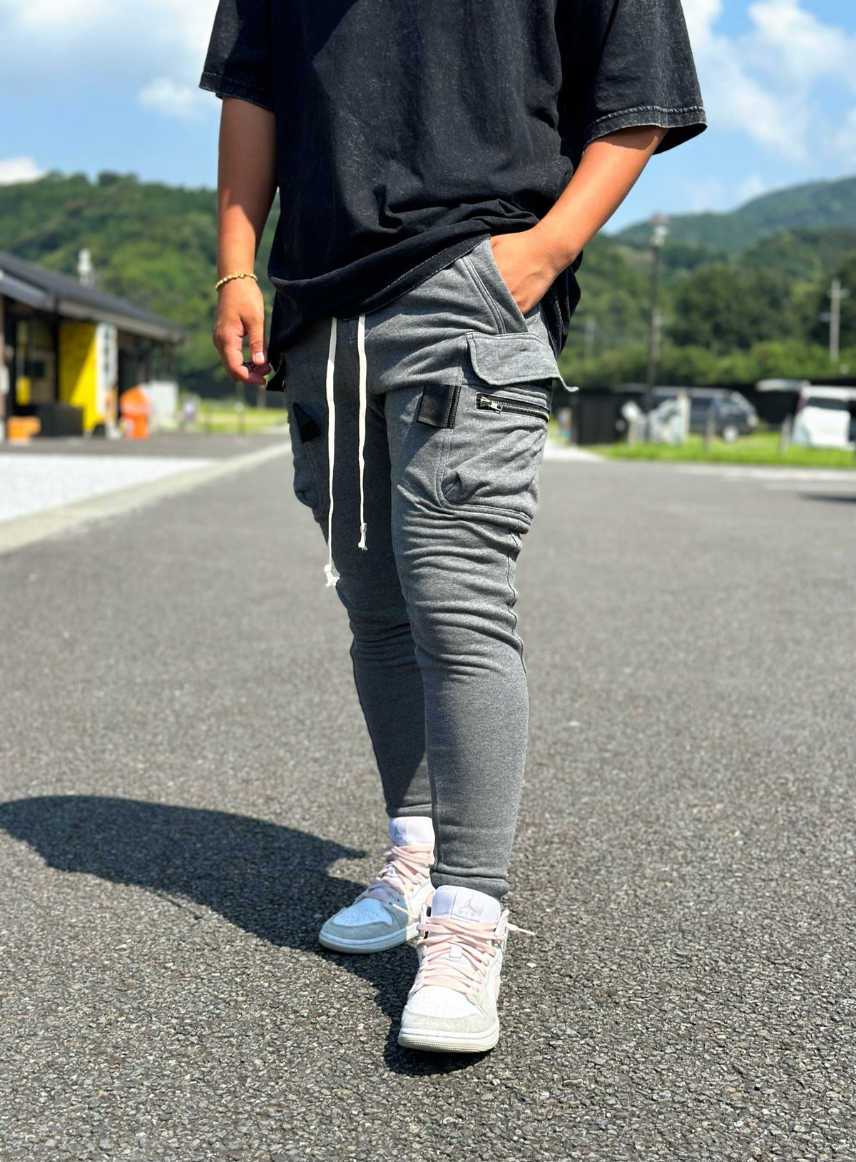 Slim fit Cargo pants(grey)