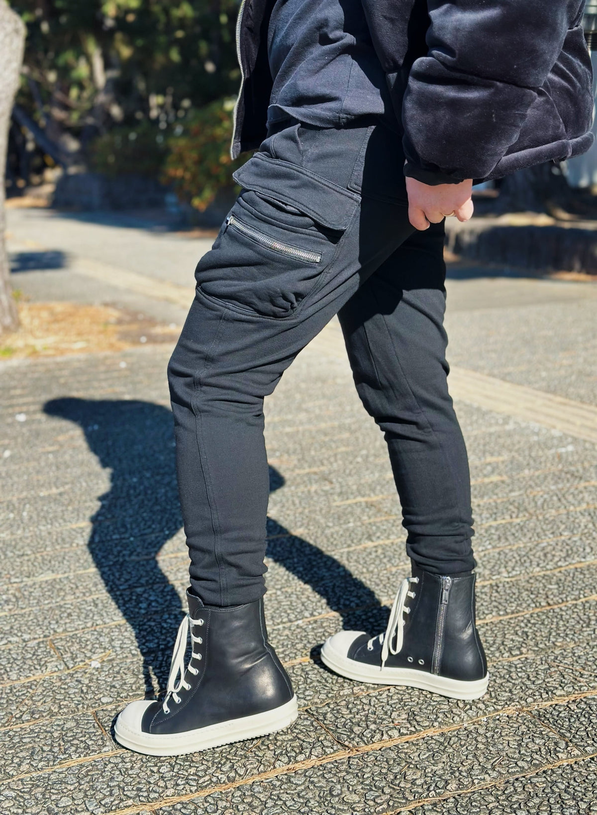 Slim fit Cargo pants(Black)