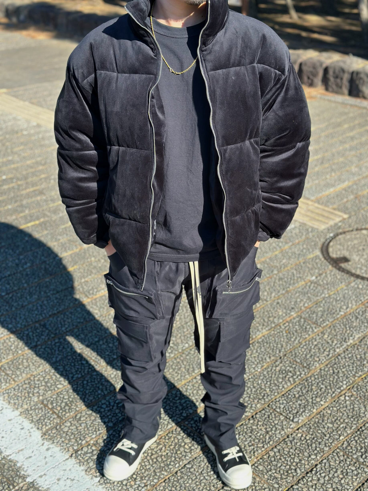 Nylon Flare Cargo Pants