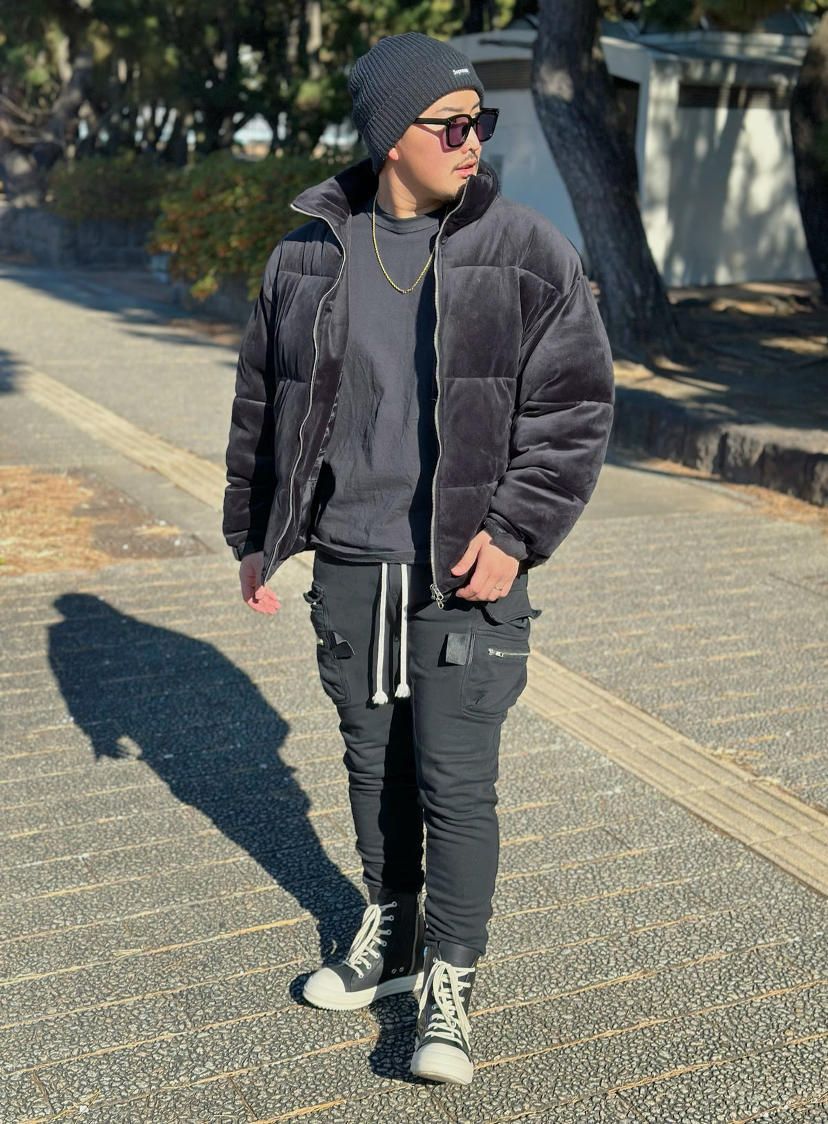 Slim fit Cargo pants(Black)