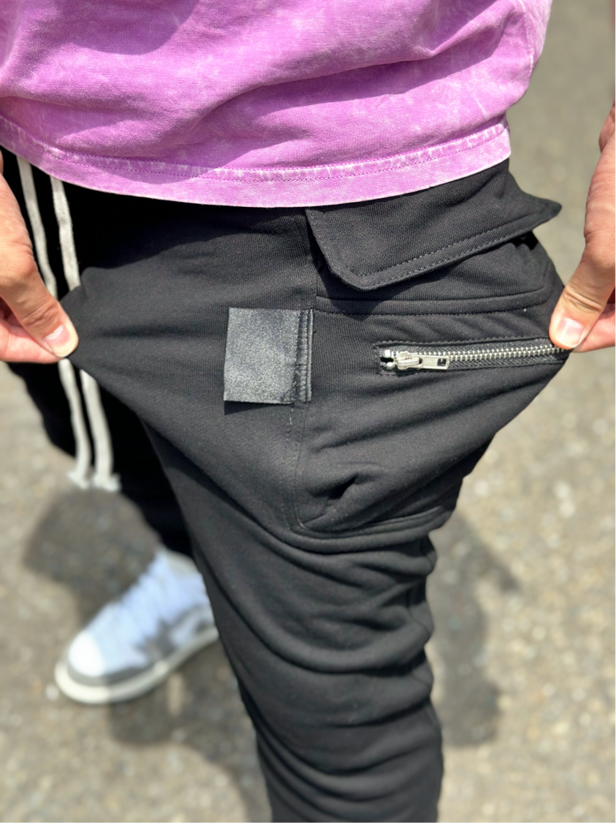 Slim fit Cargo pants(Black)
