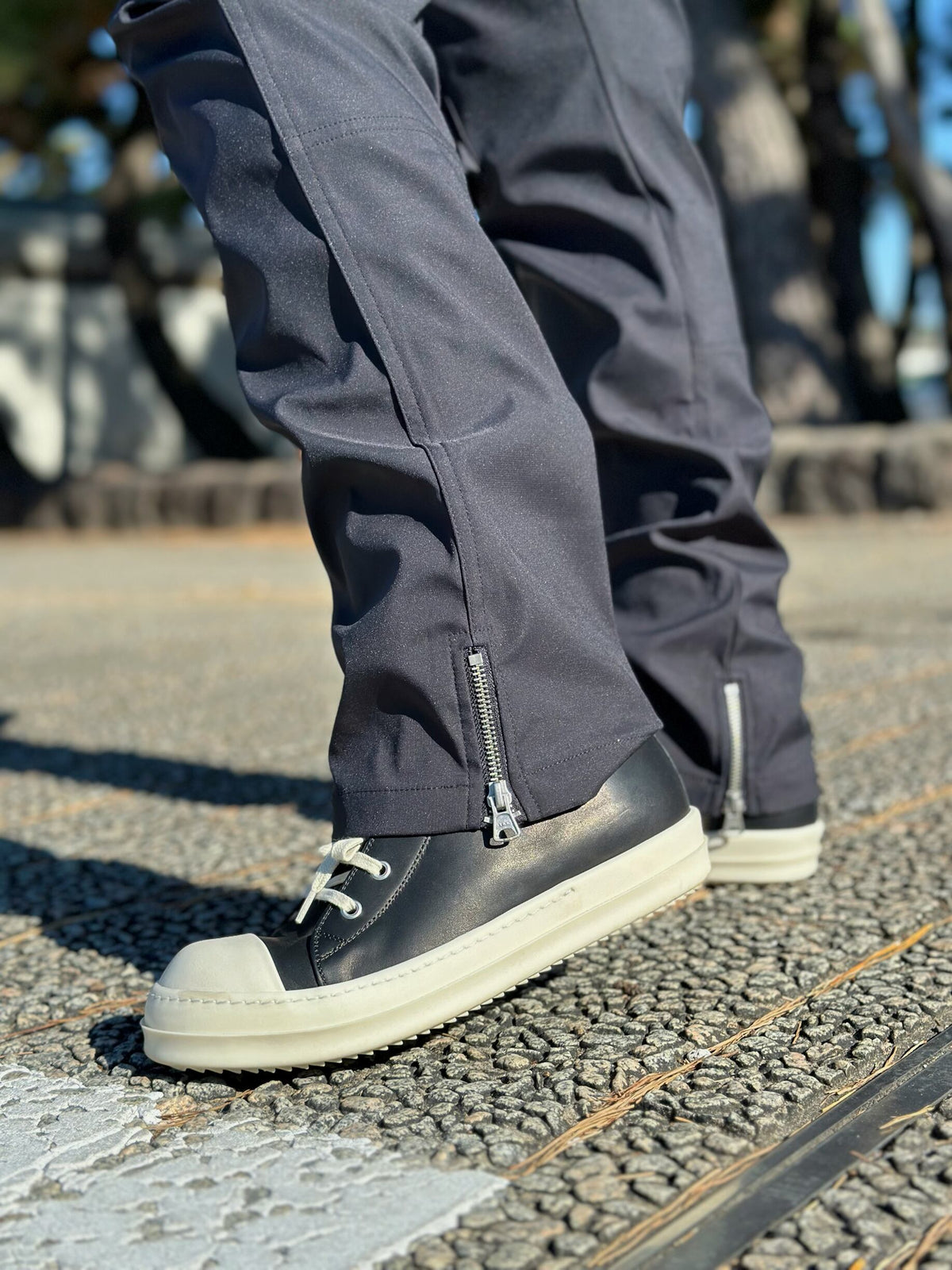 Nylon Flare Cargo Pants