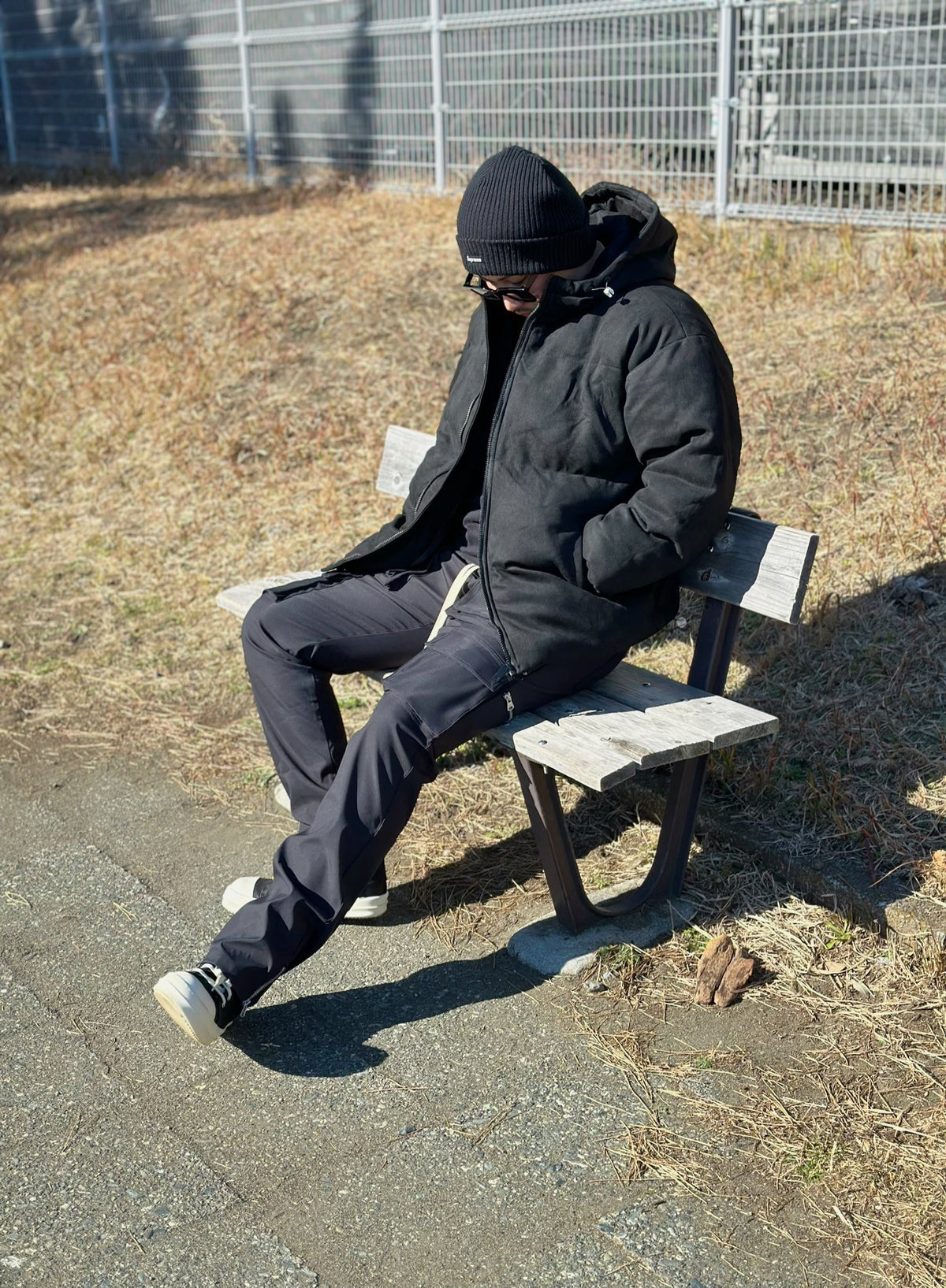 Nylon Flare Cargo Pants
