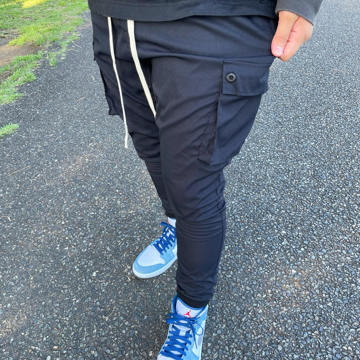 [即日発送]Jogger cargo pants(Black)