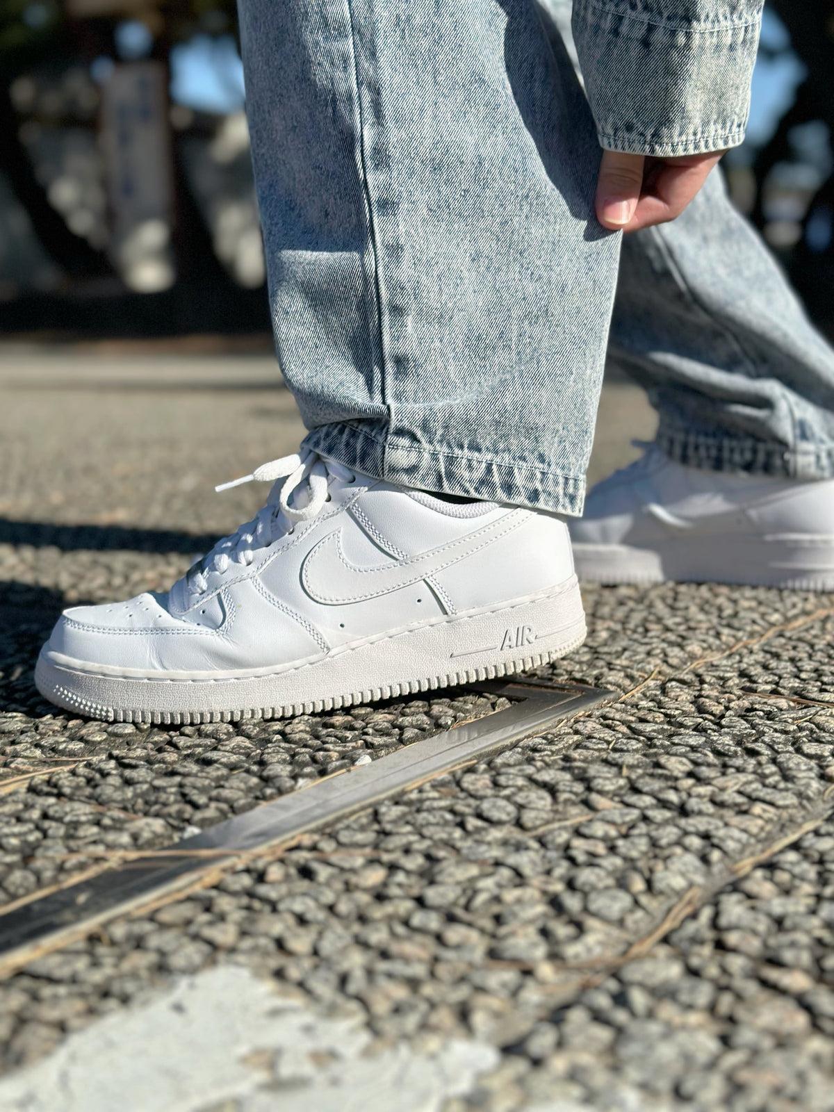 Chemical Wash Denim Pants