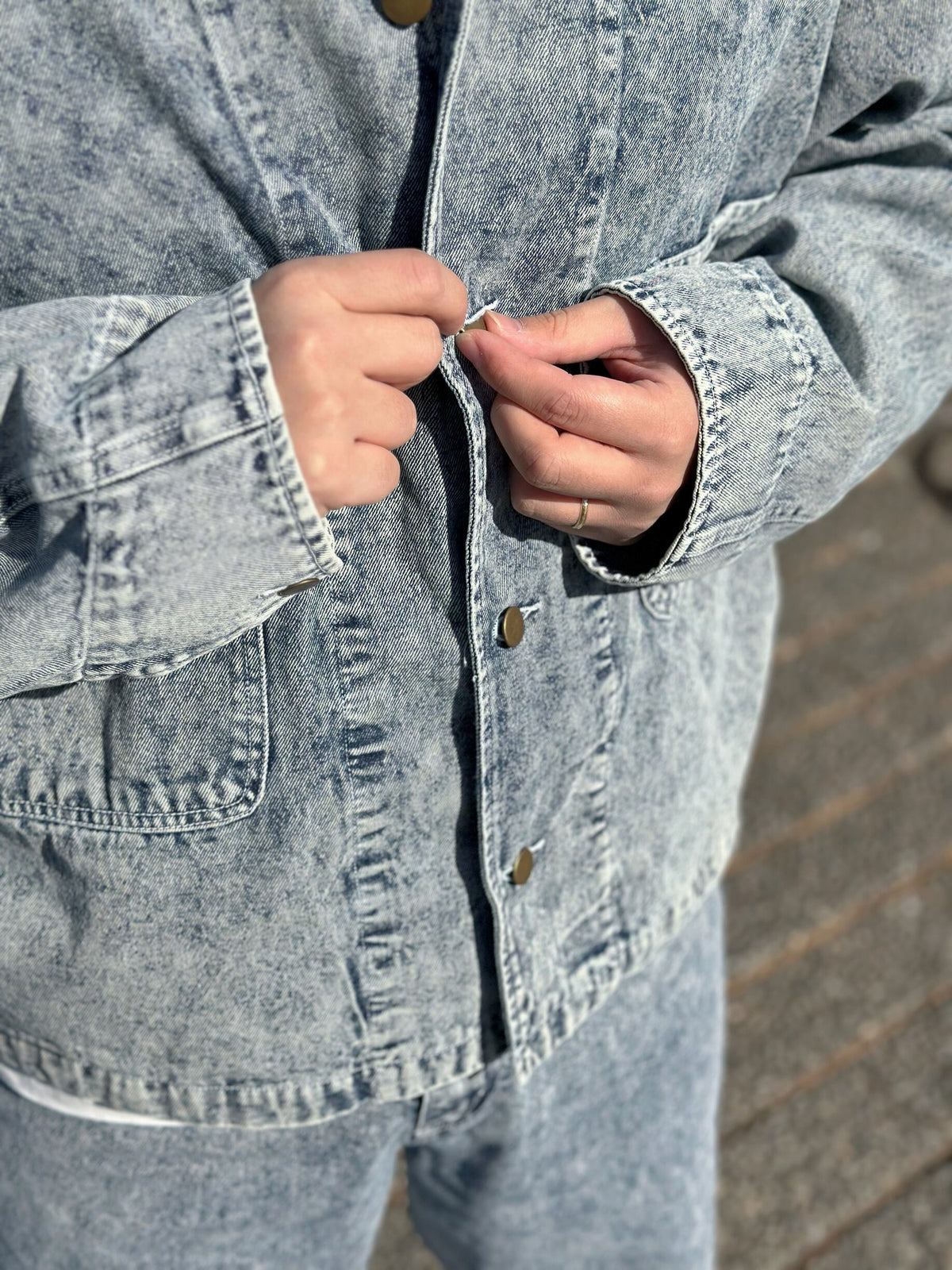 Chemical Wash Denim Shirt