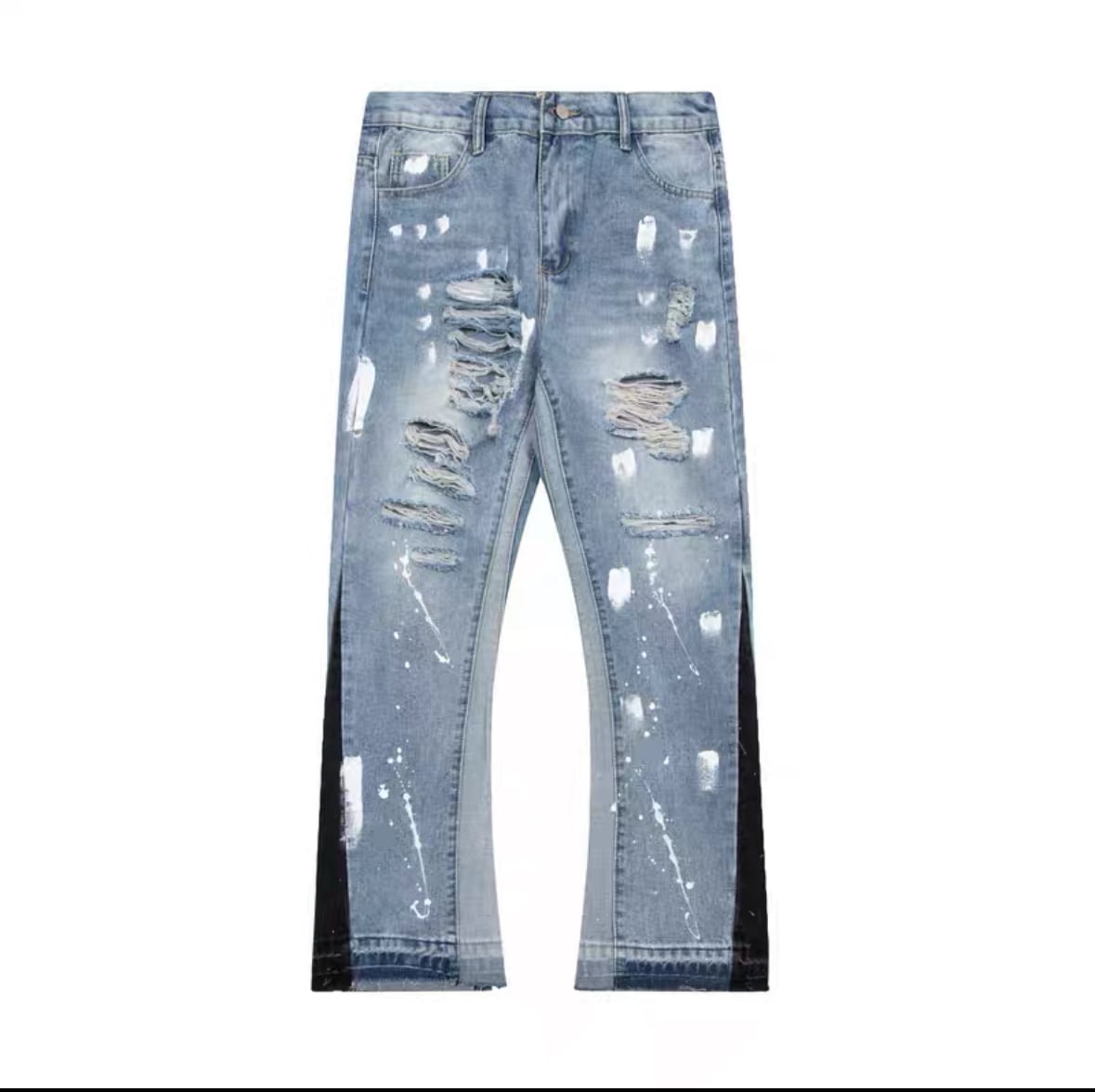 Paint Damage Flare Denim Pants