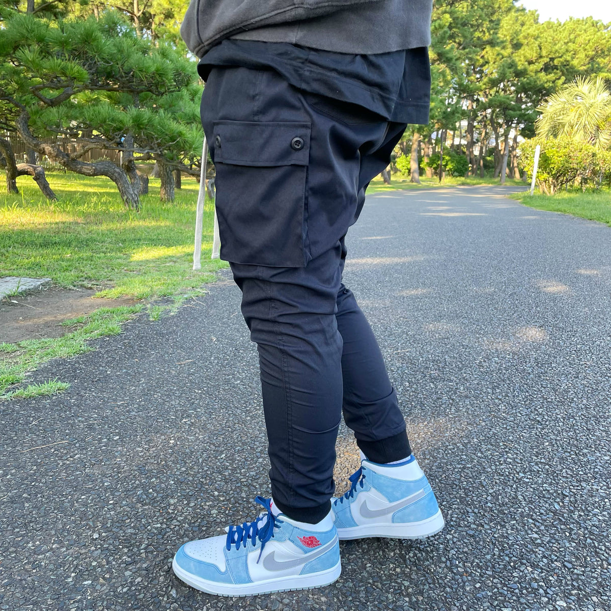 [即日発送]Jogger cargo pants(Black)