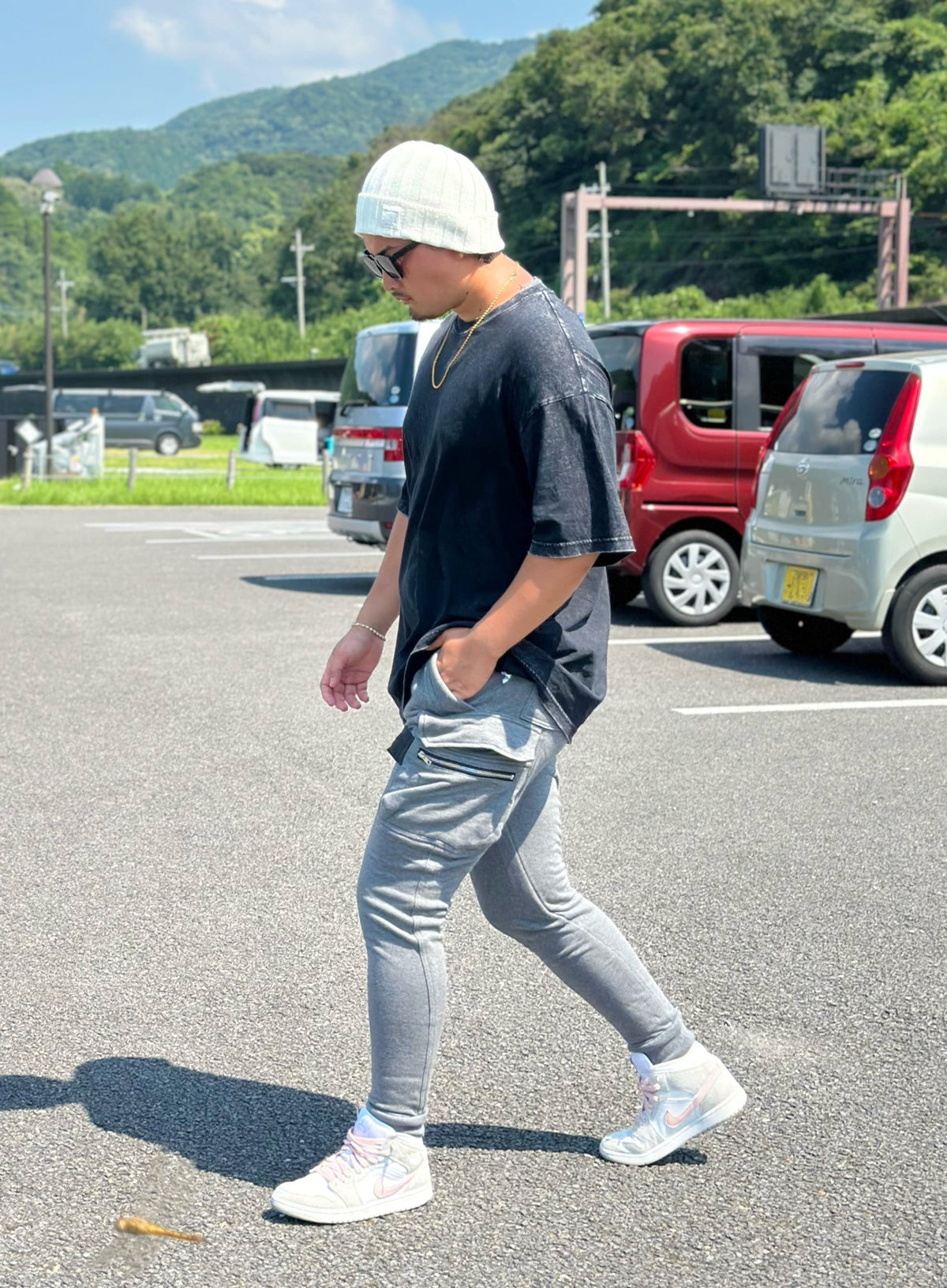 Slim fit Cargo pants(grey)
