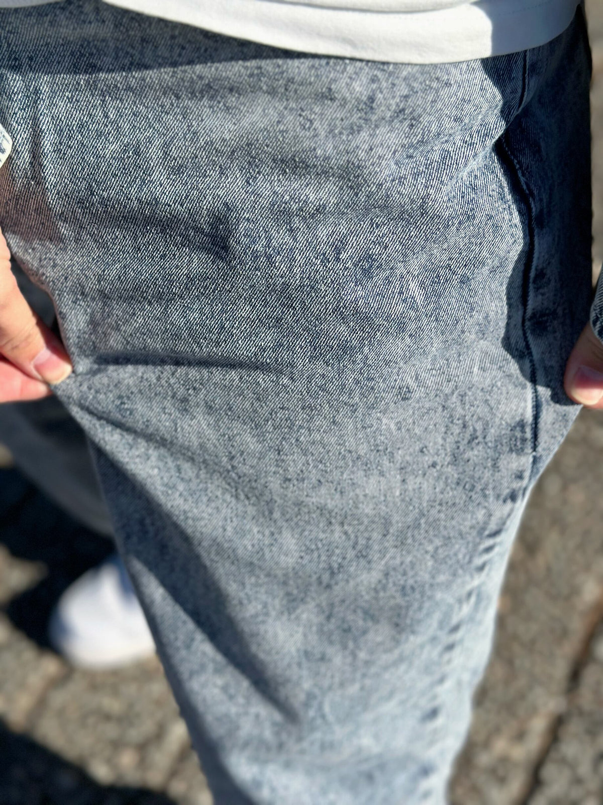 Chemical Wash Denim Pants