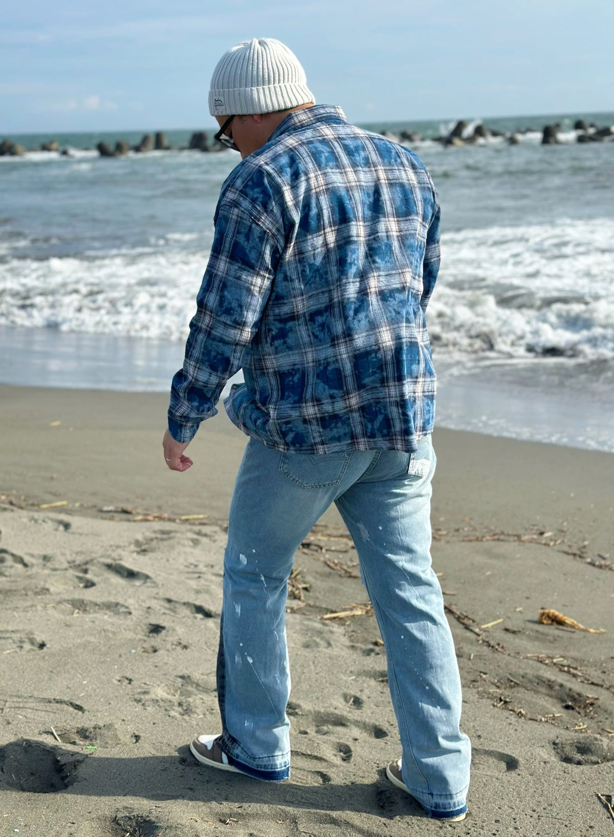 Paint Damage Flare Denim Pants