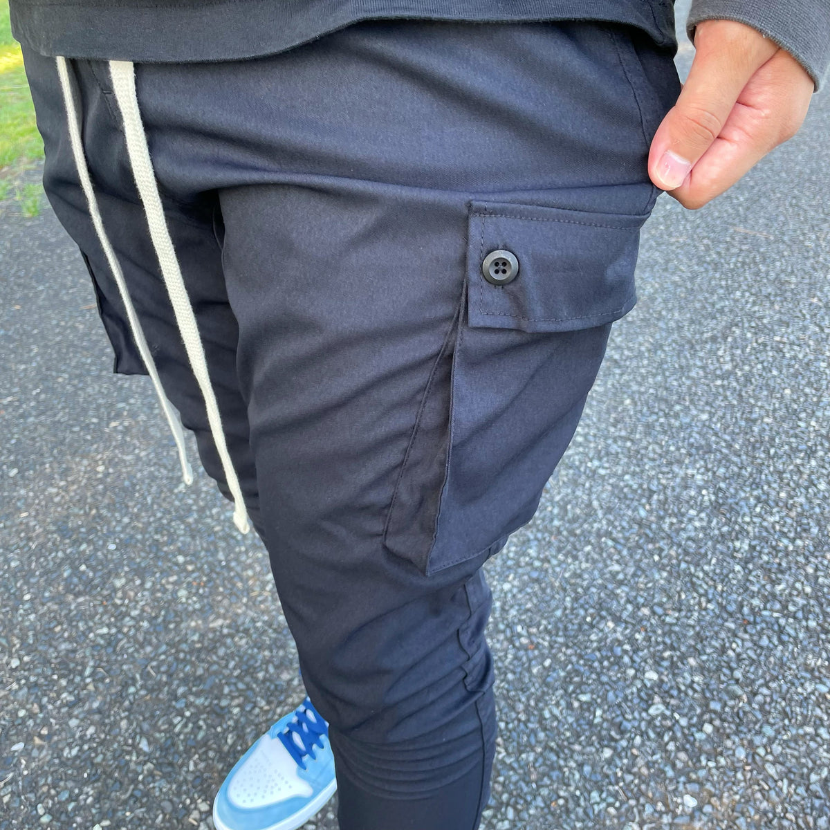 [即日発送]Jogger cargo pants(Black)