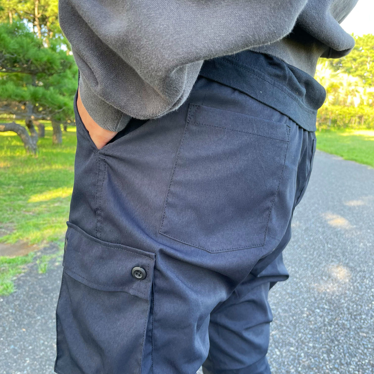 [即日発送]Jogger cargo pants(Black)