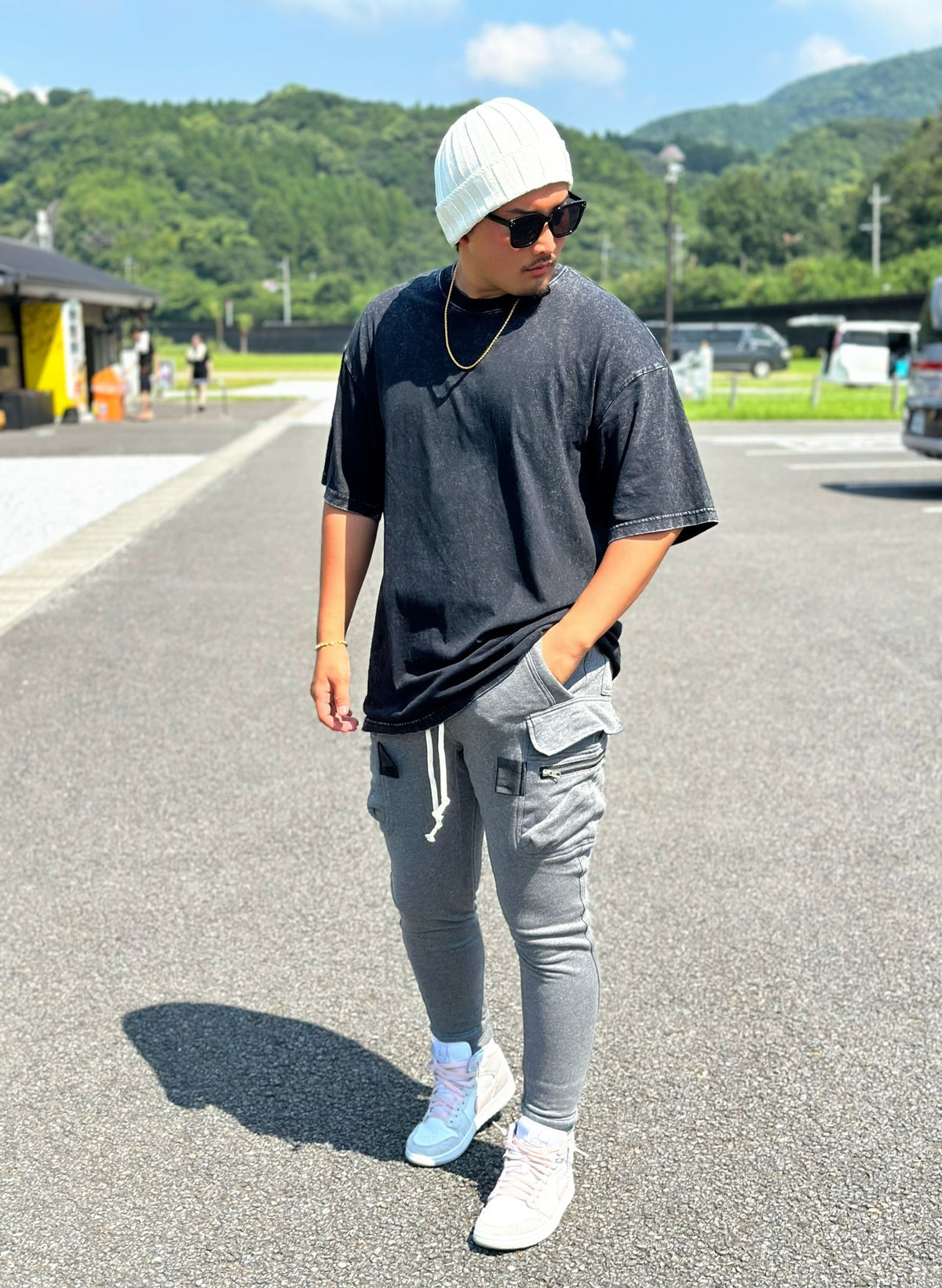 Slim fit Cargo pants(grey)