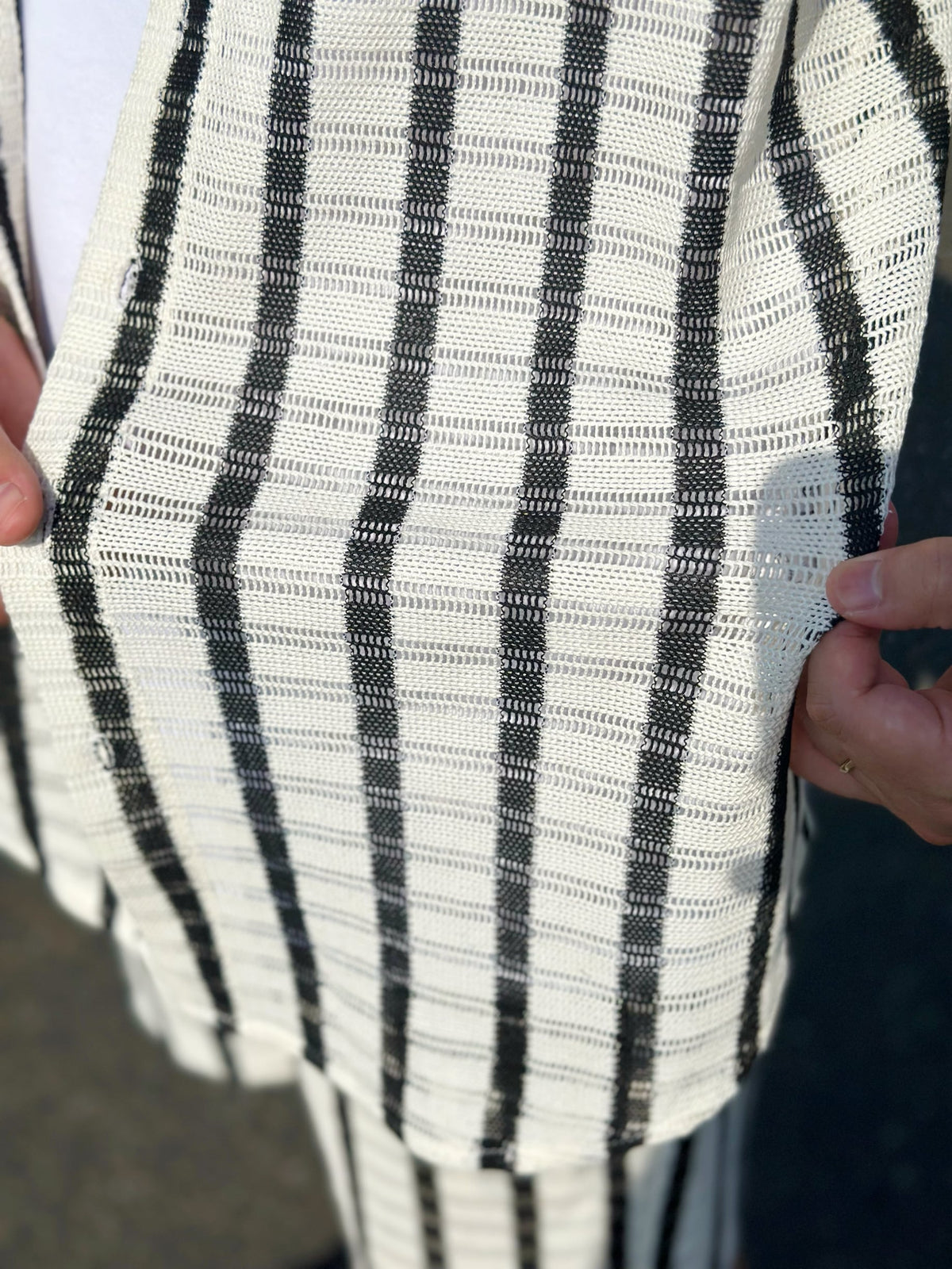 [即日発送]Sand Stripe Open Shirt
